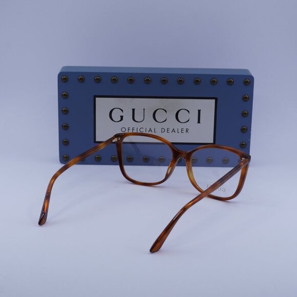Gucci GG0026O 006 Cat Eye Eyeglasses - Light Havana 53mm - Picture 9 of 10
